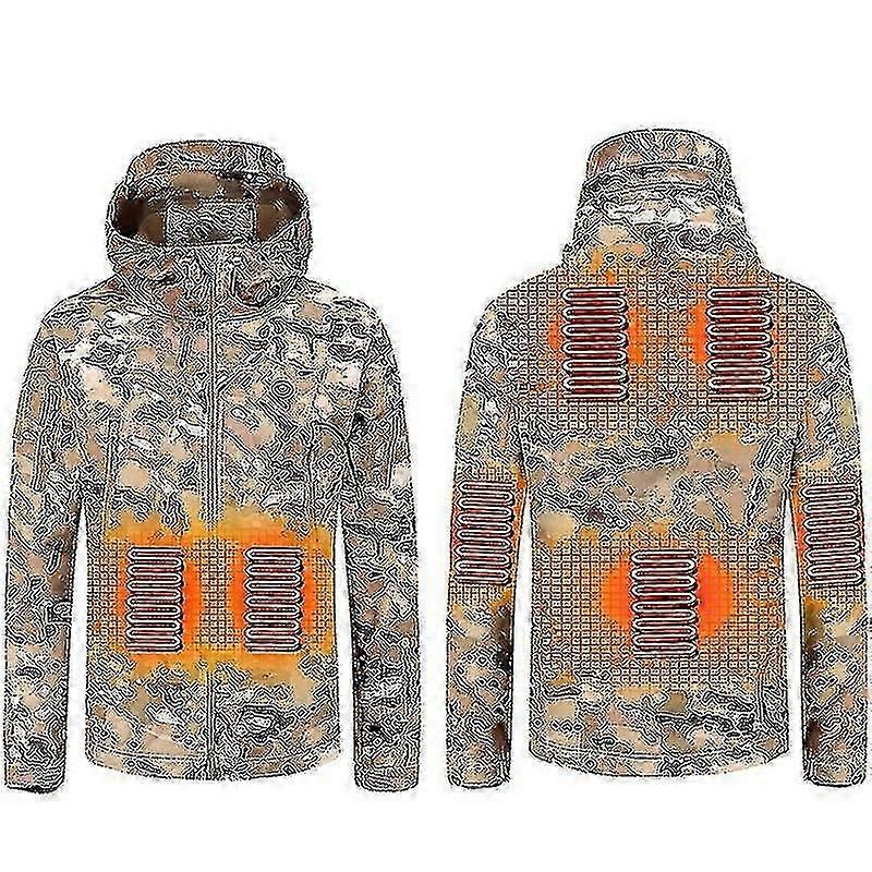 Heated Jacket, Waterproof Outdoor Heated Jacket Heating Jacket Coat 2XL Camouflage