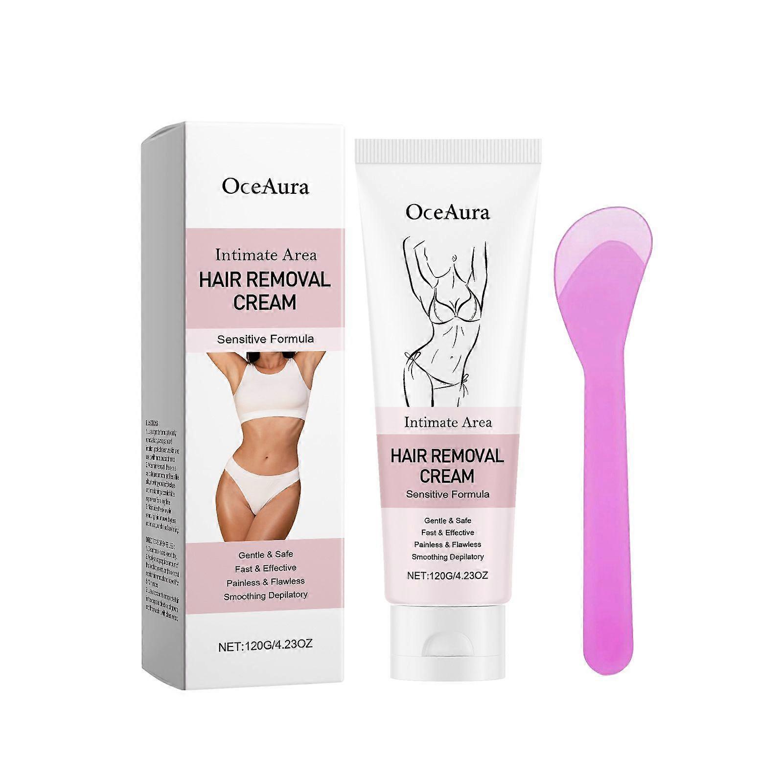 Hair Removal Cream for Women, Intimate Area Bikini Line Depilatory for Face Legs Underarms - Gentle Formula for All Skin Type, with An Scraper