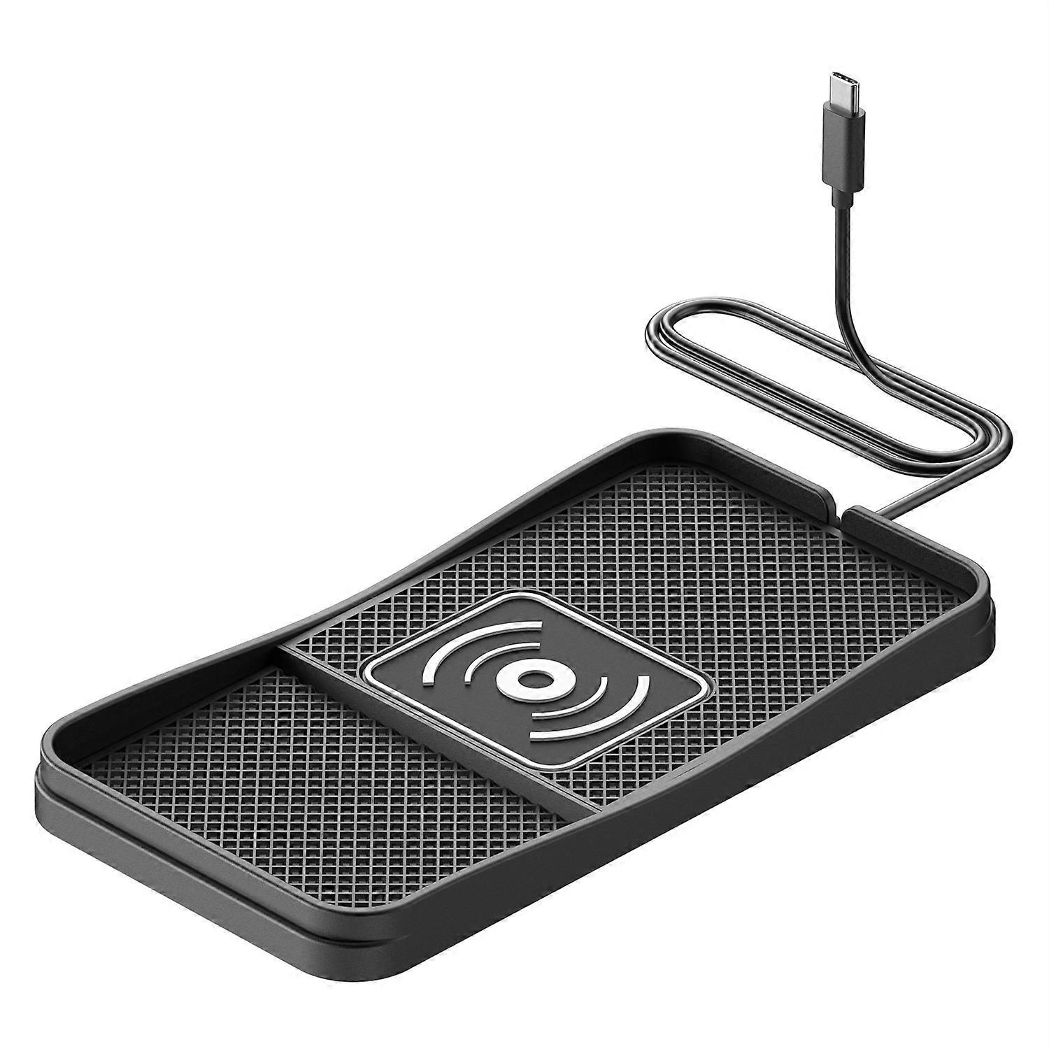 D13 Non Slip Desktop 15W Charging Pad Car Wireless Charger with 1m Cable for Vehicle Home - Type C P