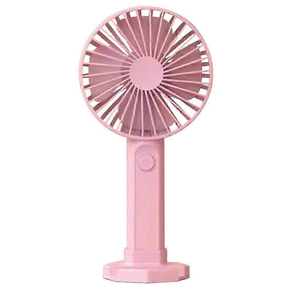 Portable handheld fan, mini handheld fan with USB rechargeable battery, 3-speed personal desktop fan with base