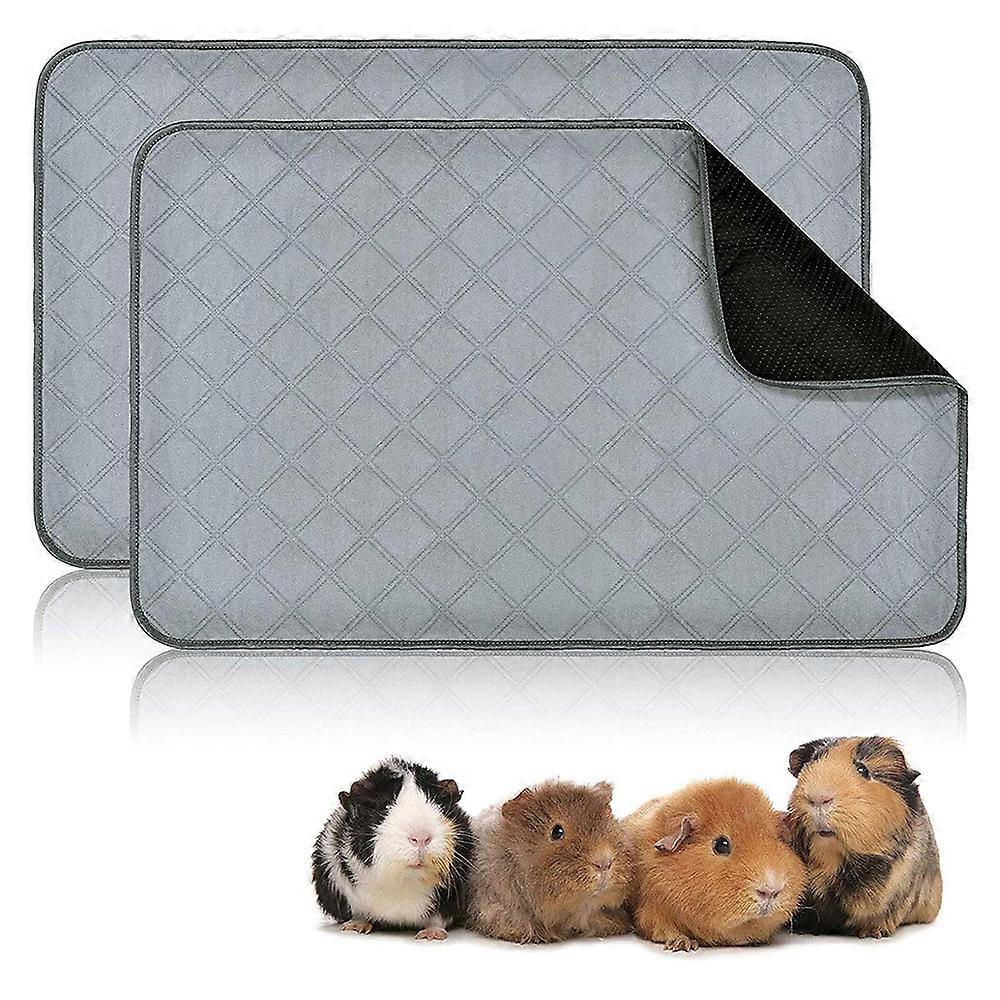 Cuddle Time Guinea Pig Bedding, Super Absorbent Fleece Cage Liner for Small Pets, Machine Washable Non Slip Mat (2 Pack)