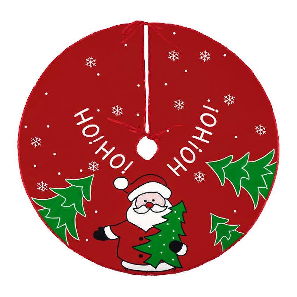 Joyful Christmas Tree Skirt, Craft Tree Mat with Printed Patterns for Reusable Christmas Atmosphere Decoration