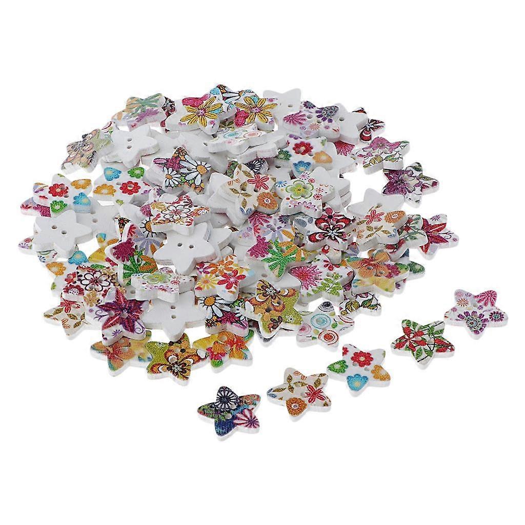 100 * Wooden Buttons Sewing Buttons DIY Scrapbook Decorative Buttons
