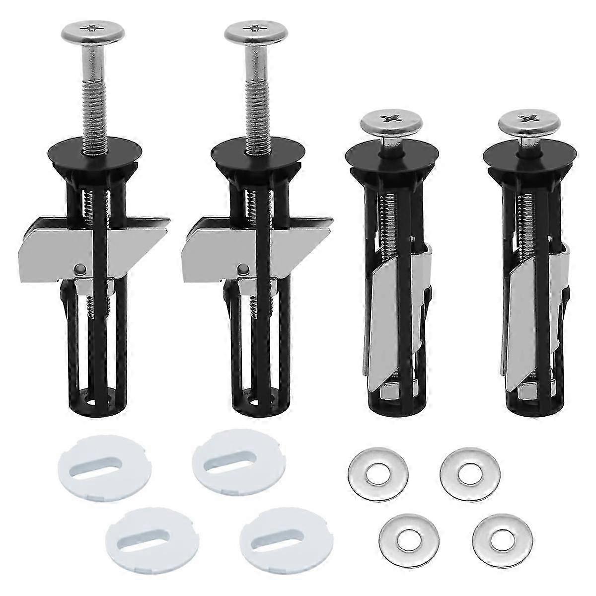 4 Pcs Toilet Seat Fittings, Toilet Seat Fixing Kit,Universal for Blind Holes Easy Install Replacement with Gaskets DS