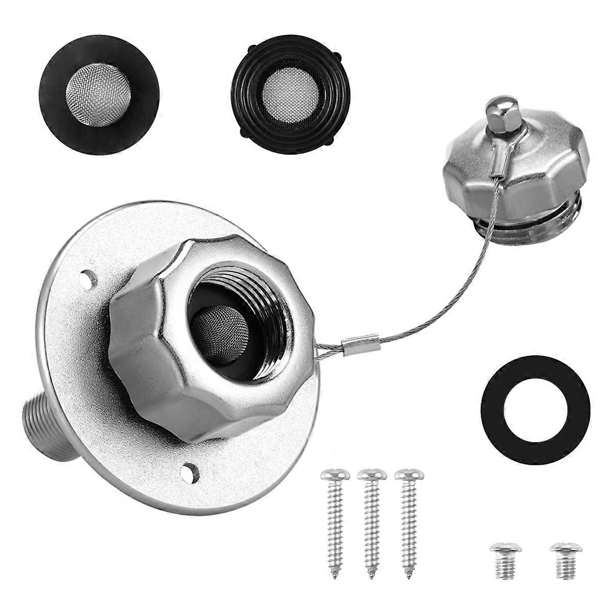 All Metal RV Water Inlet, 3/4In GHT Water Inlet Hose Adapter