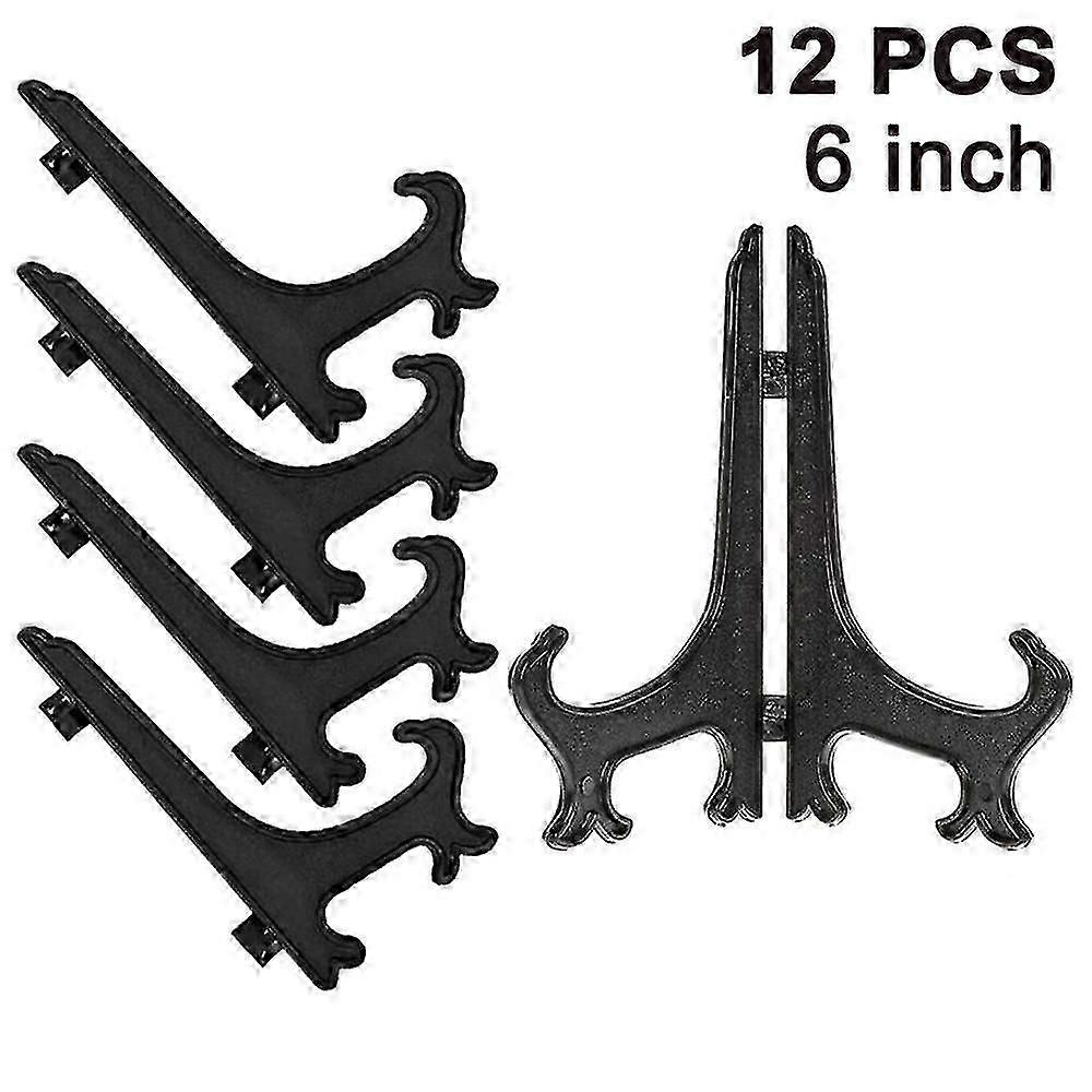 12 Pieces Plastic Easels Plate Racks, Plate Racks, Folding Plates, Display Stands For The Presentation Of Collecting Plates, Bowl Racks, Books, Plates