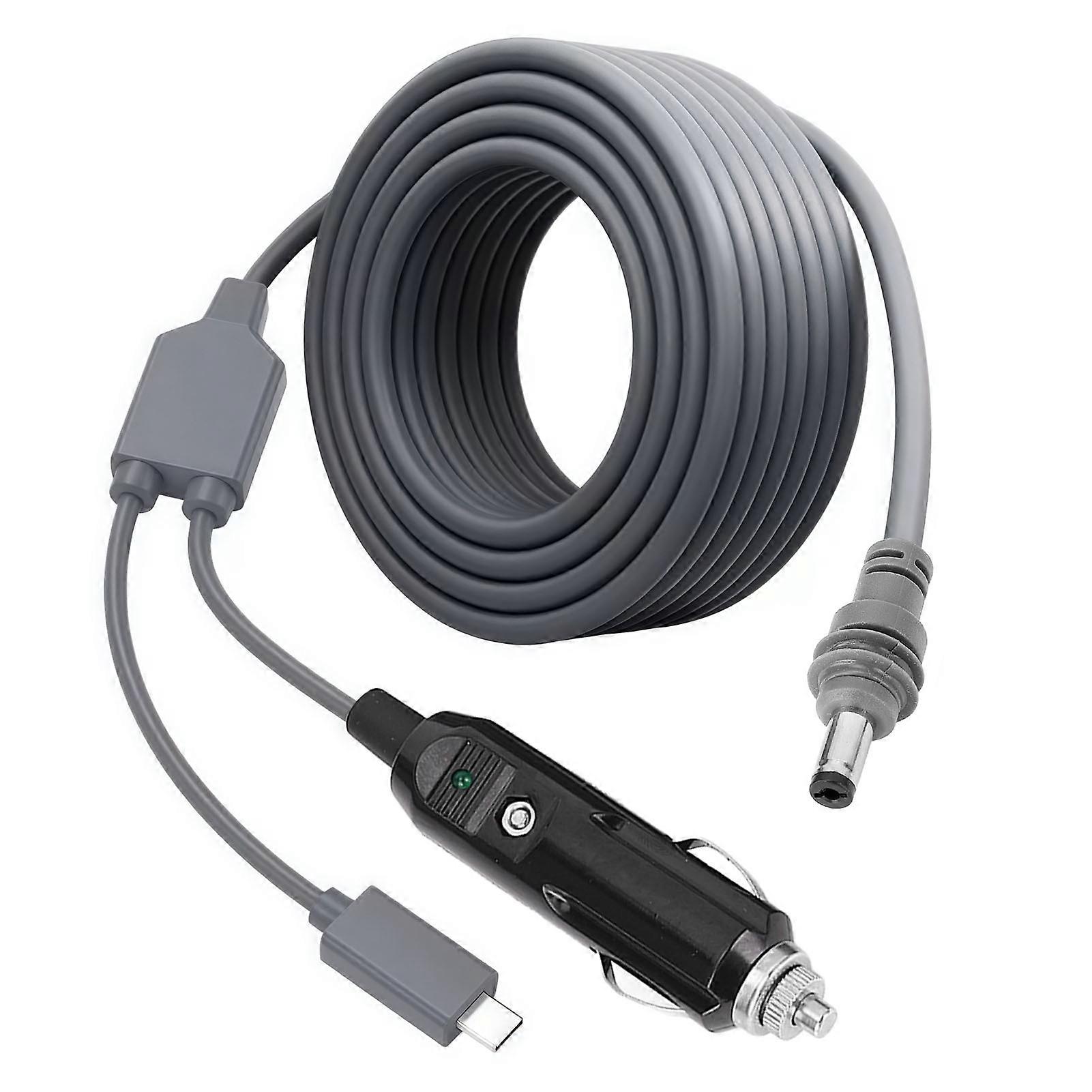 5.3 Meters 17.4FT Satellite DC Power Cable 18AWG USB C Lighter to DC Power Cord 5.5x2.1mm for Mini Compatible with 100W PD