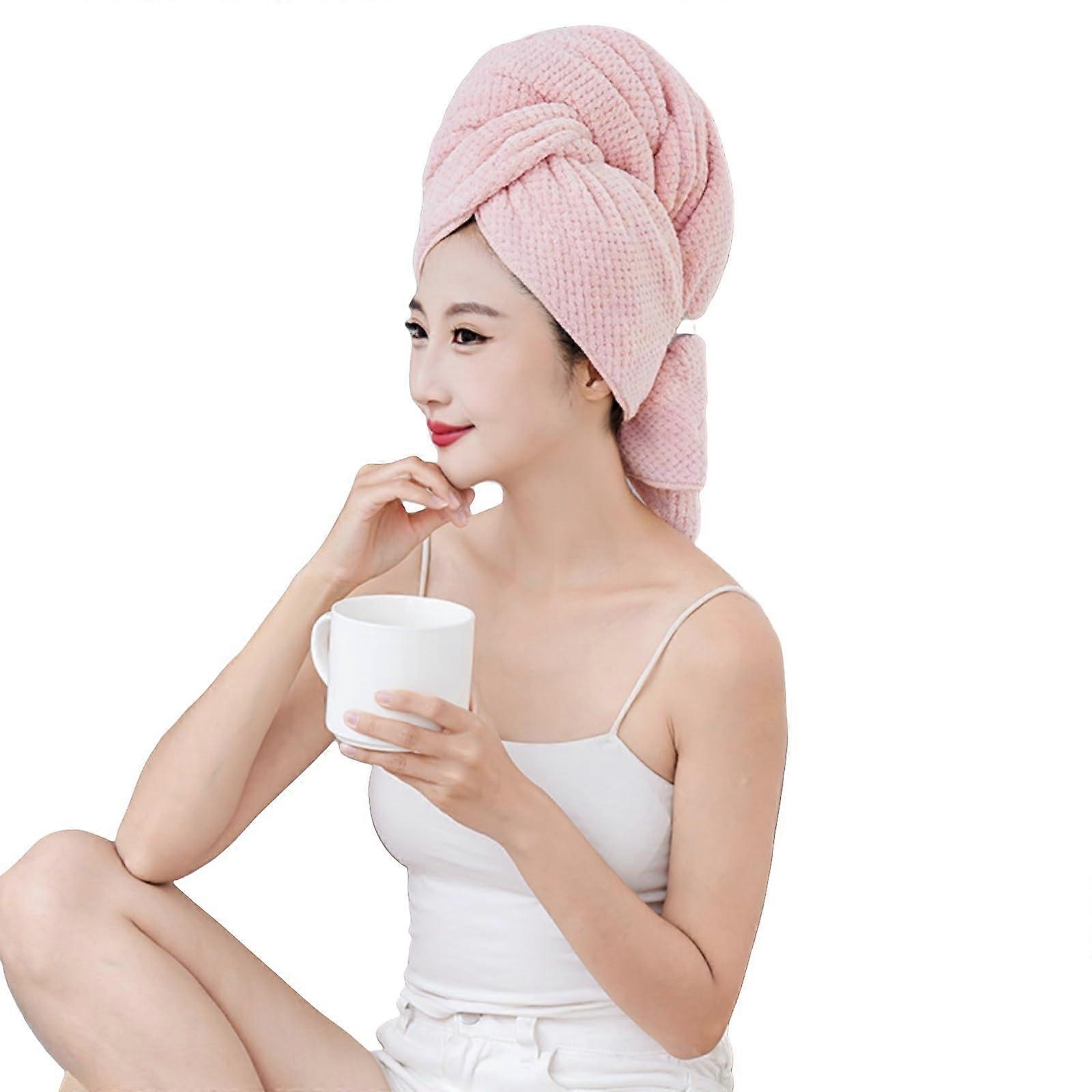 Microfiber Hair Towel Wrap 2 Pack Large Size Soft Fast Drying