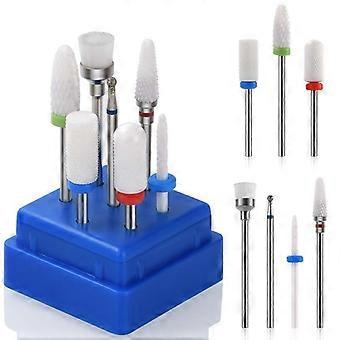 10 pcs Acessórios de cortador de unhas Cortadores de cerâmica, Cortador de design de unhas Bit Manicure Pedicure Cutter Attachment Set para cuidados com as unhas