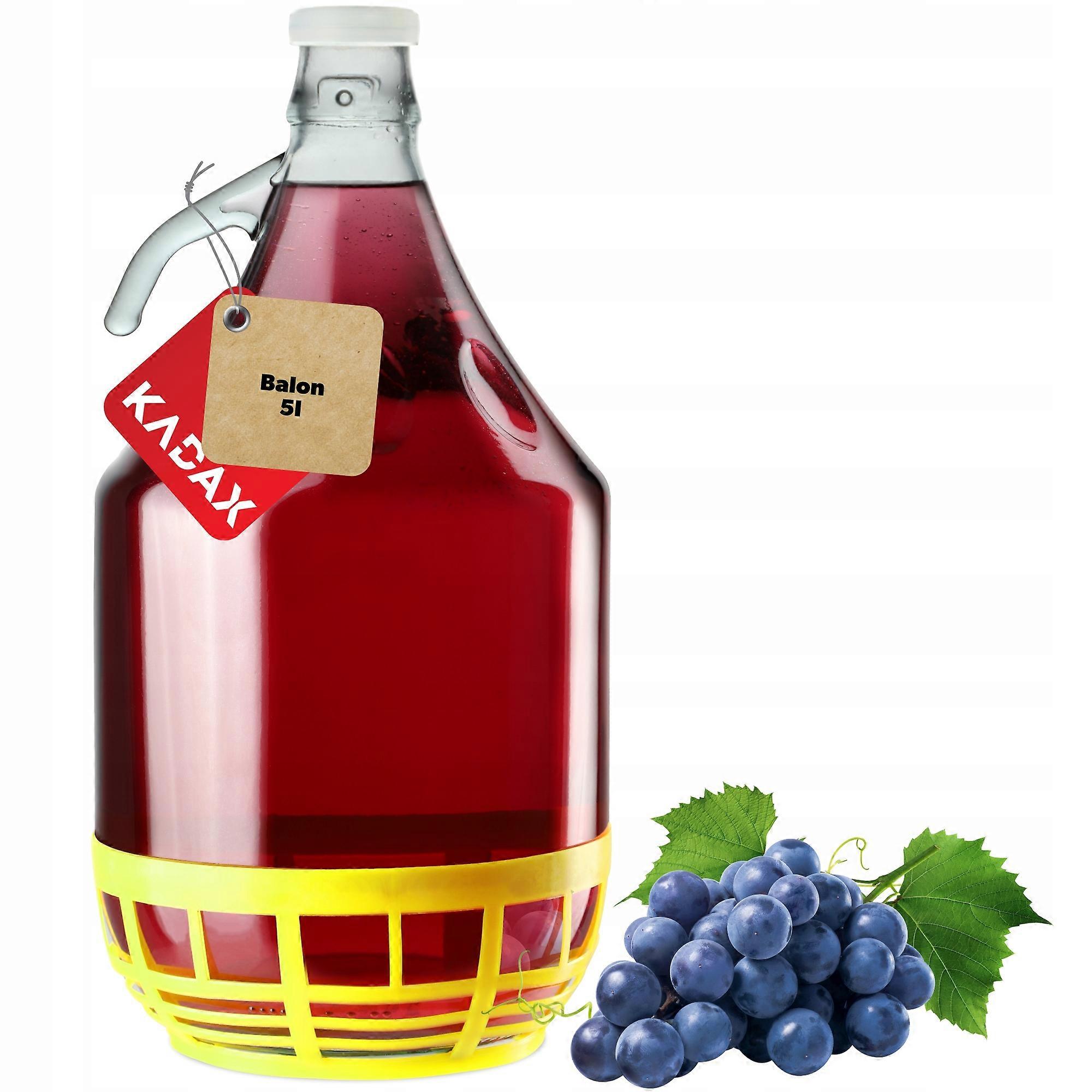 KADAX 5L Wine Balloon with Basket and Cap