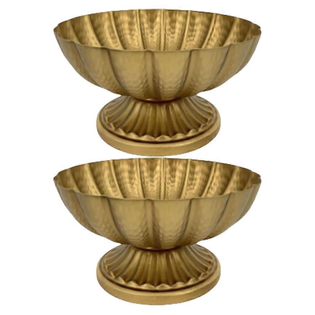 Elegant Styles Centerpieces Vases Set Of 2 Pieces Small Iron Compote Bowls For Event Decoration And Tabletop Accent