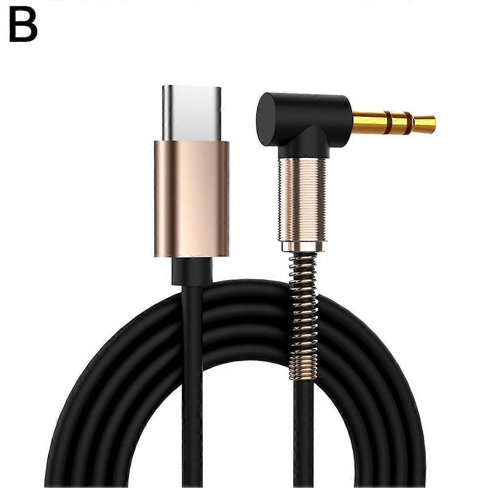 Black (B) $ Audio cable Type C to 3.5mm male connector for car AUX audio cable AUX adapter