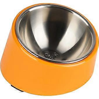 JiaWei Schüssel für Hund Katze, schräge Schüssel rutschfeste moderne elegante Melaminstütze mit abnehmbarem Stein aus festem Edelstahl
