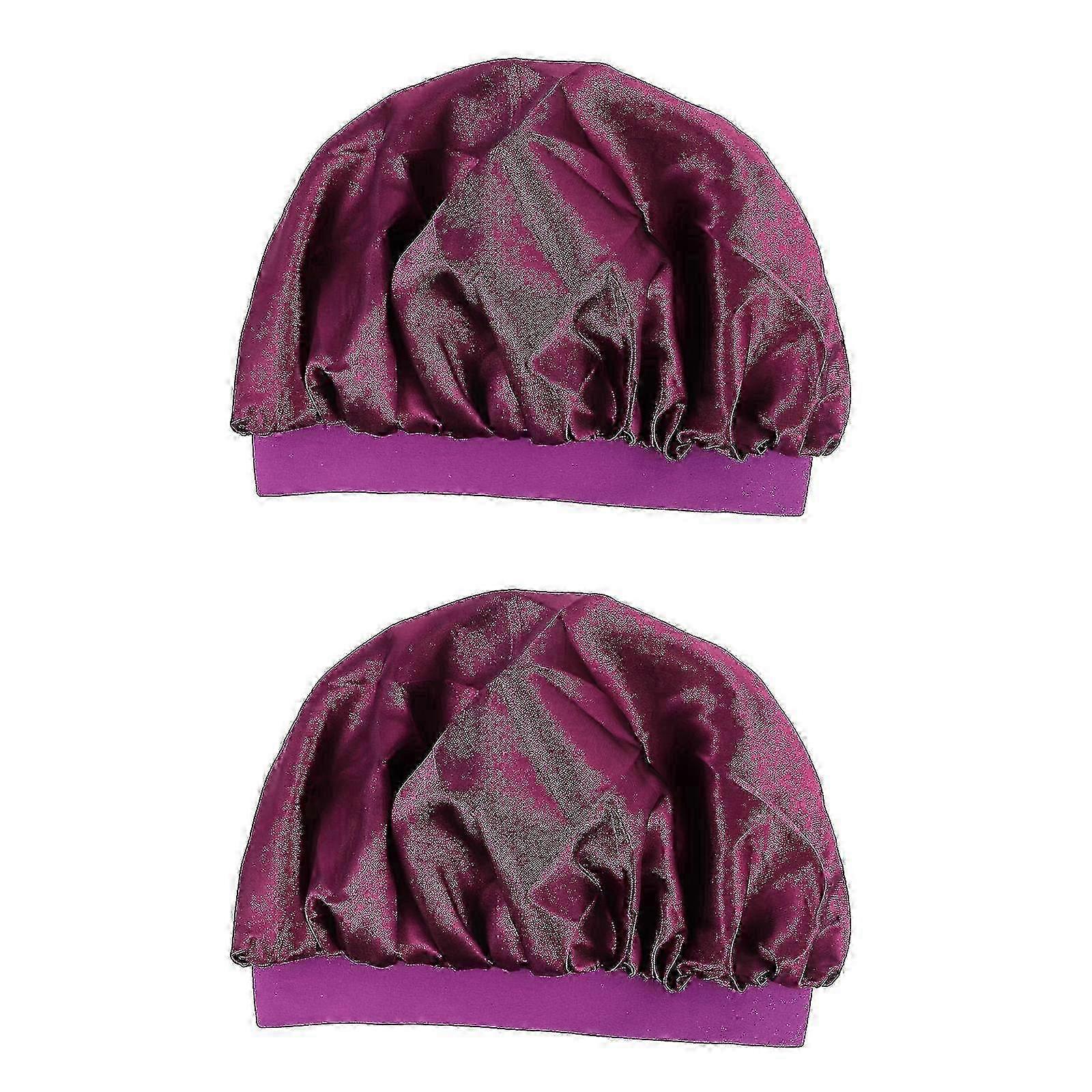 2pcs Nightcap Wide Side Elastic Sleeping Chemotherapy Sleeping Hat