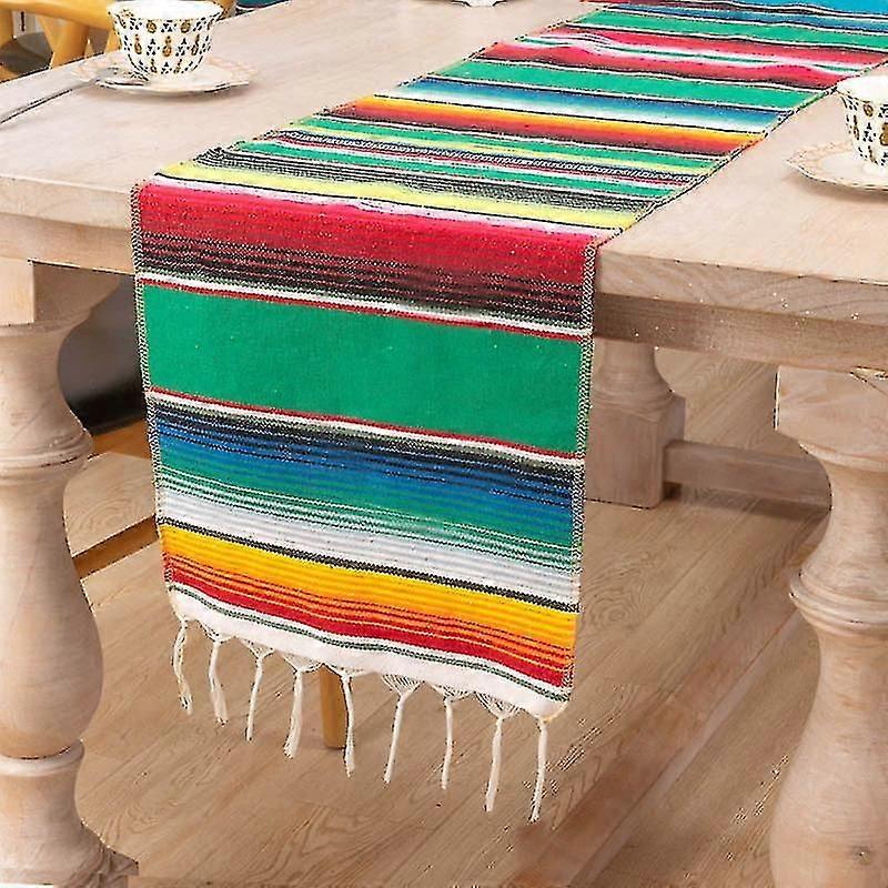 Table Runner Folk Vintage Mexican Geometric Round Decorative Bohemian Dining Table Runner Boho Orient Mandala Burlap Table Runner Birthday 35cm*215cm,