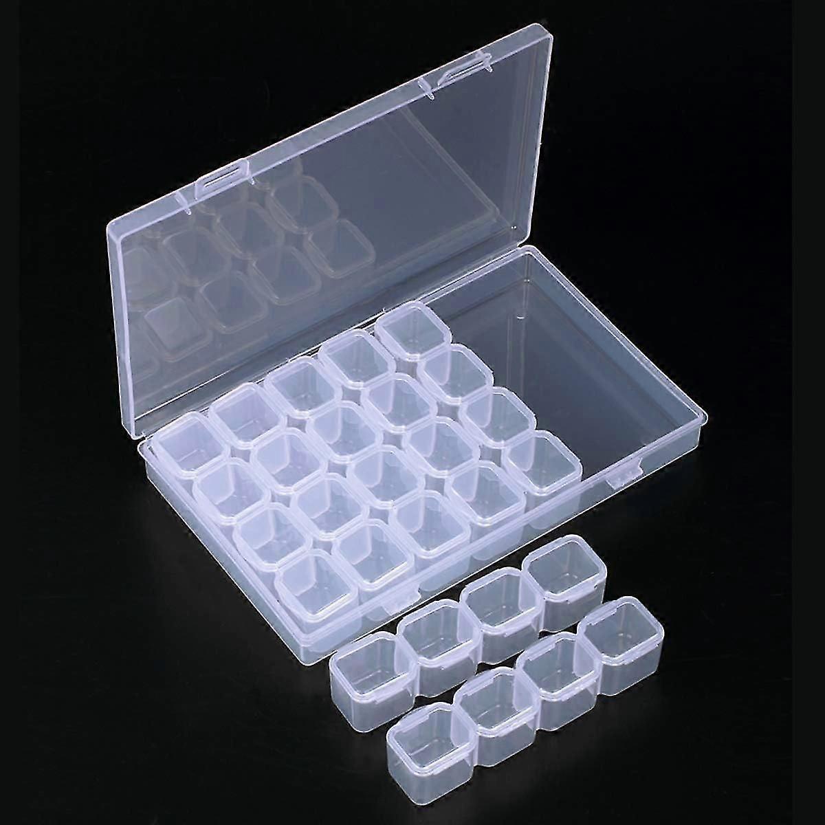 Plastic storage box with 28 removable compartments well