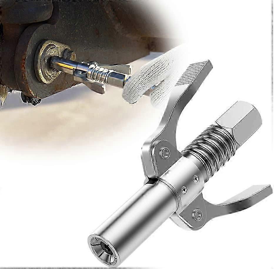 Strong Lock on Grease Couplers, Double Handle Grease Gun Coupler, Lock Clamp Type High Pressure Oil Nozzle, Dual Handle Grease Nozzle Tip, Quick Lock