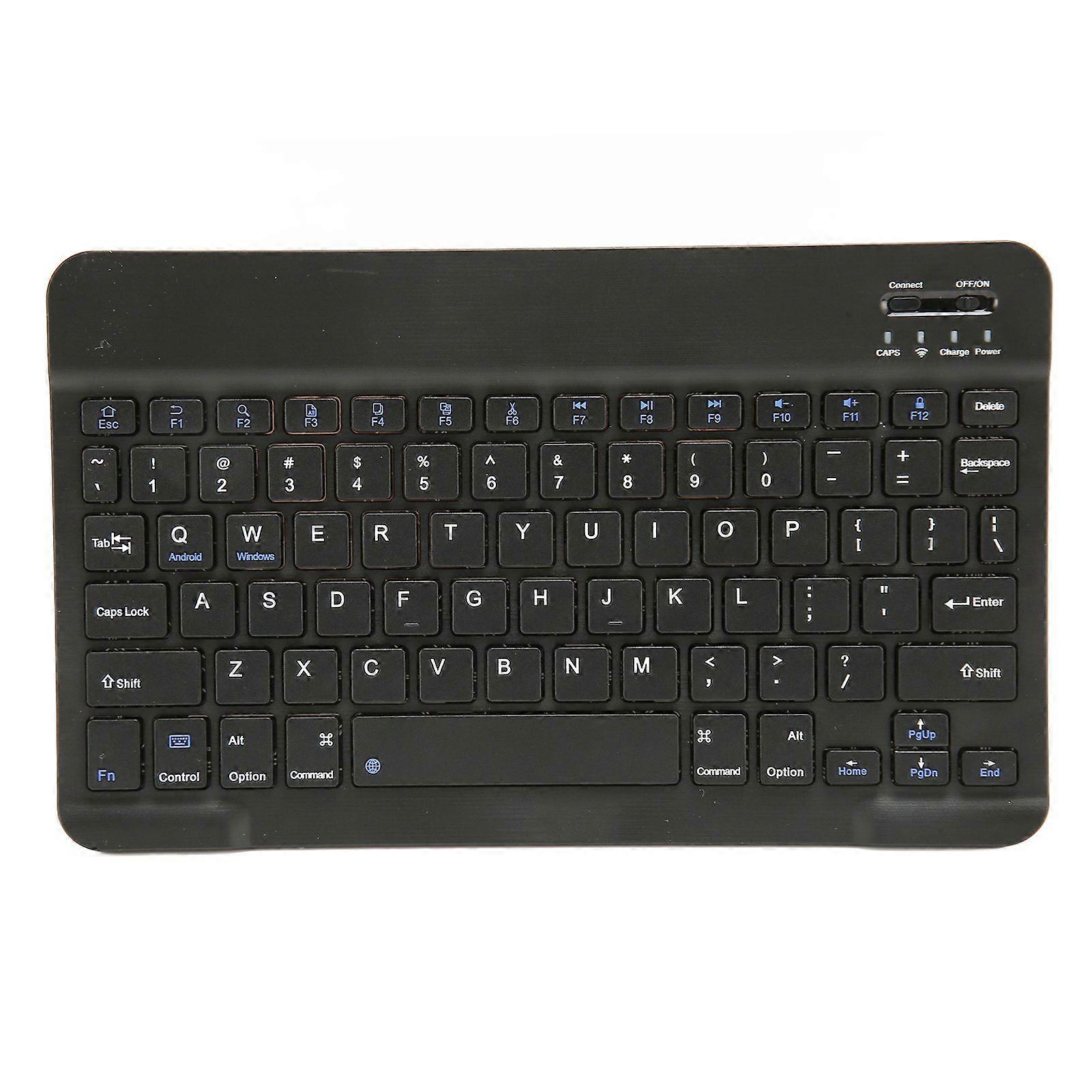 SSRGV 10 Inch Wireless Keyboard Silent Design Multimedia Function Keys Portable Bluetooth Keyboard for IOS Tablet Computer Phone Black