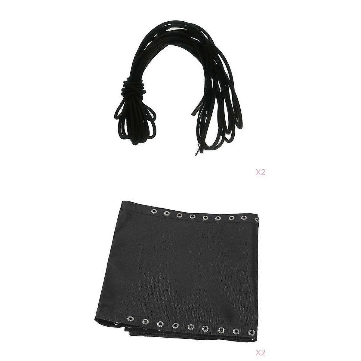 Fabric Recliner Cloth Replacement with Strings for Folding Chairs Black