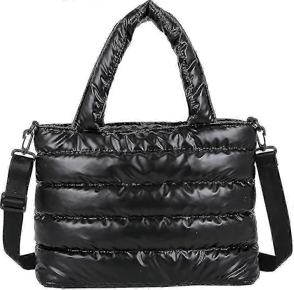 حقيبة حمل البخاخ للنساء مبطن منتفخ حقيبة يد خفيفة الوزن الشتاء أسفل القطن مبطن حقيبة الكتف أسفل الحشو - جيد