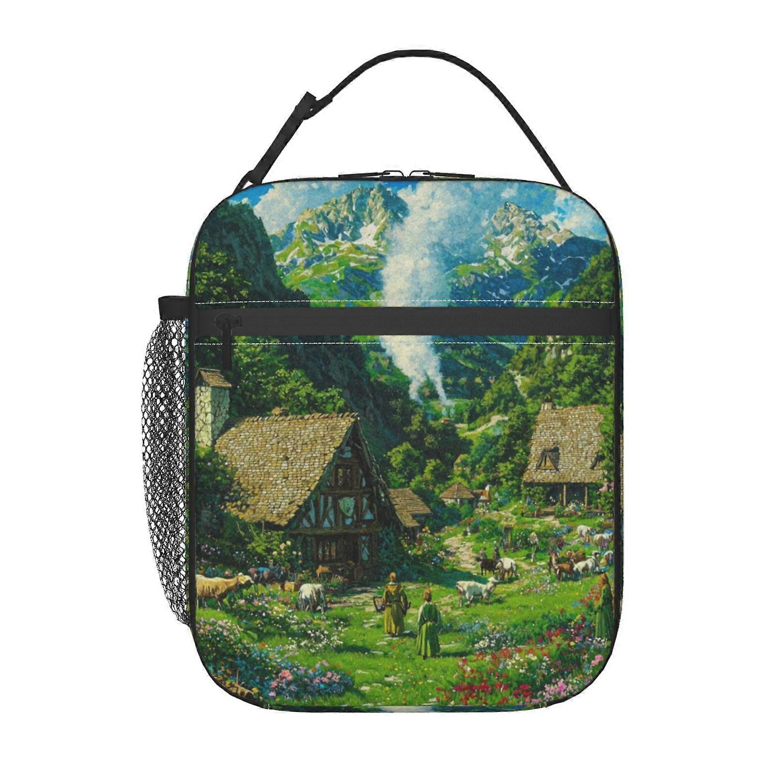 t60 Kingdom Lunch Bag 2-Piece Set (Large+Small), Coordinating Colors with Shared Ice Pack, Family Meal Prep Solution u60