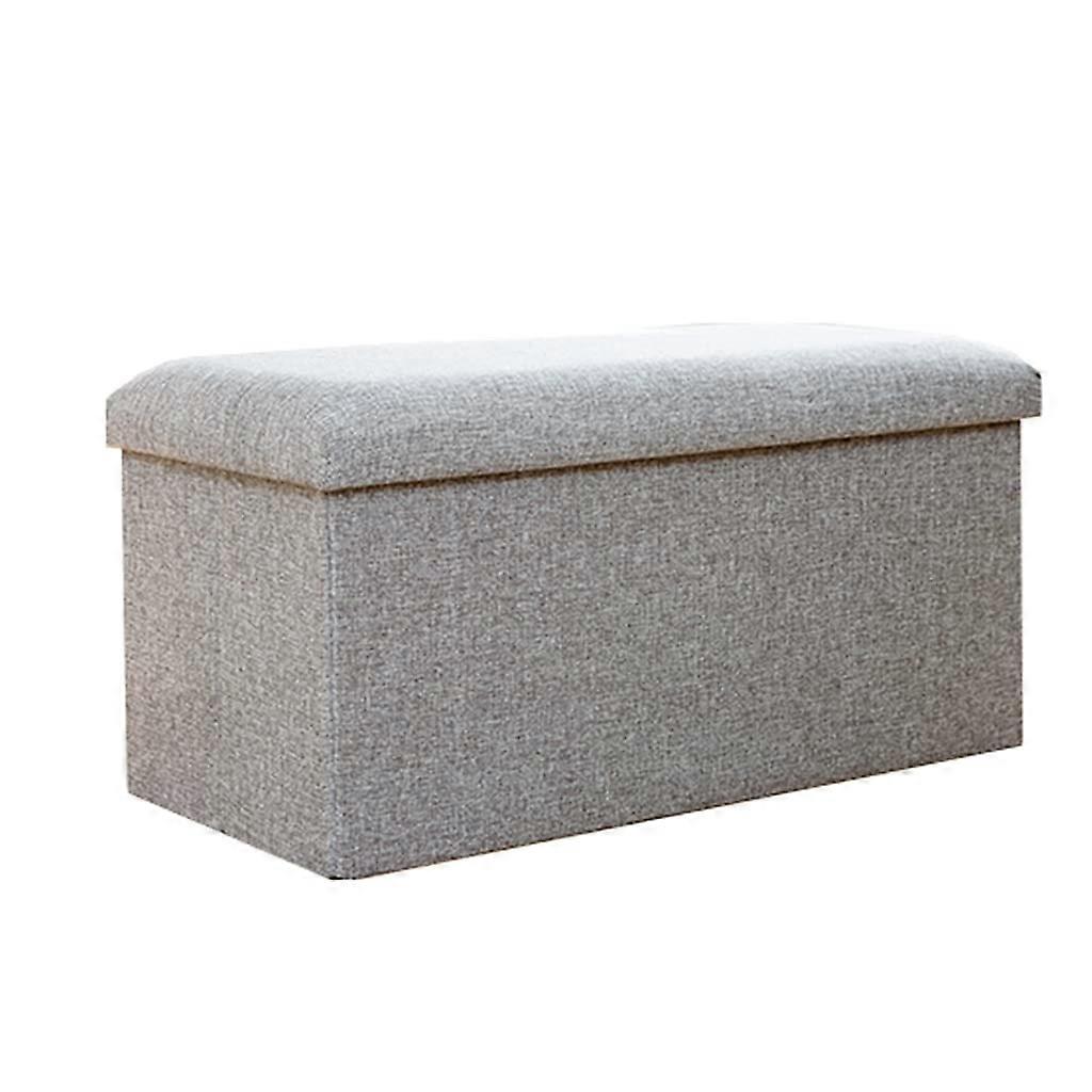 Small Folding Simplicity Storage Bench Cube Foot Stool,Home Change Shoe Bench Organizer,15×9×9 Inch(Grey)