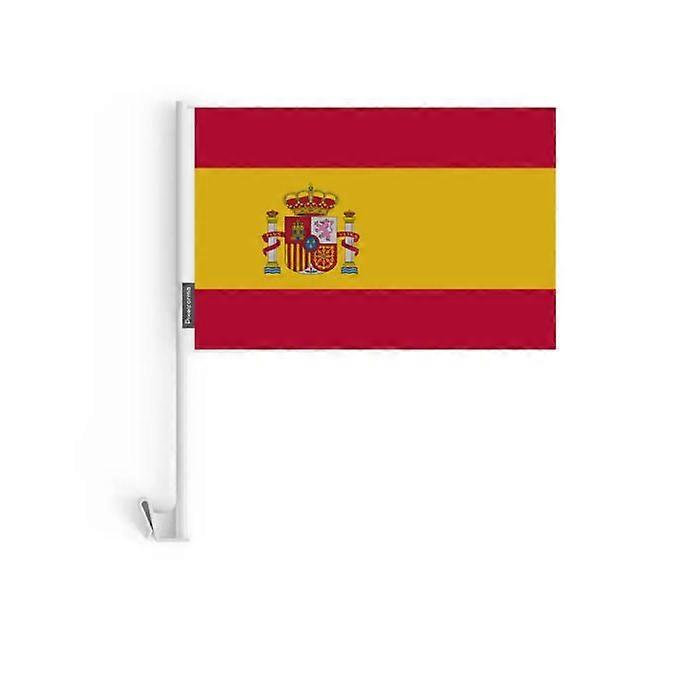 Car Flag Spain – 14 x 21 cm – Polyester Fabric – Window Attachment – 20 pieces