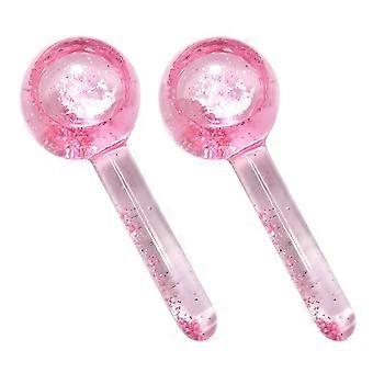 2 Pack Crystal Glass Facial Massager Roller for Redness Relief and Wrinkle Reduction Ideal for Beauty Care and Skin Soothing
