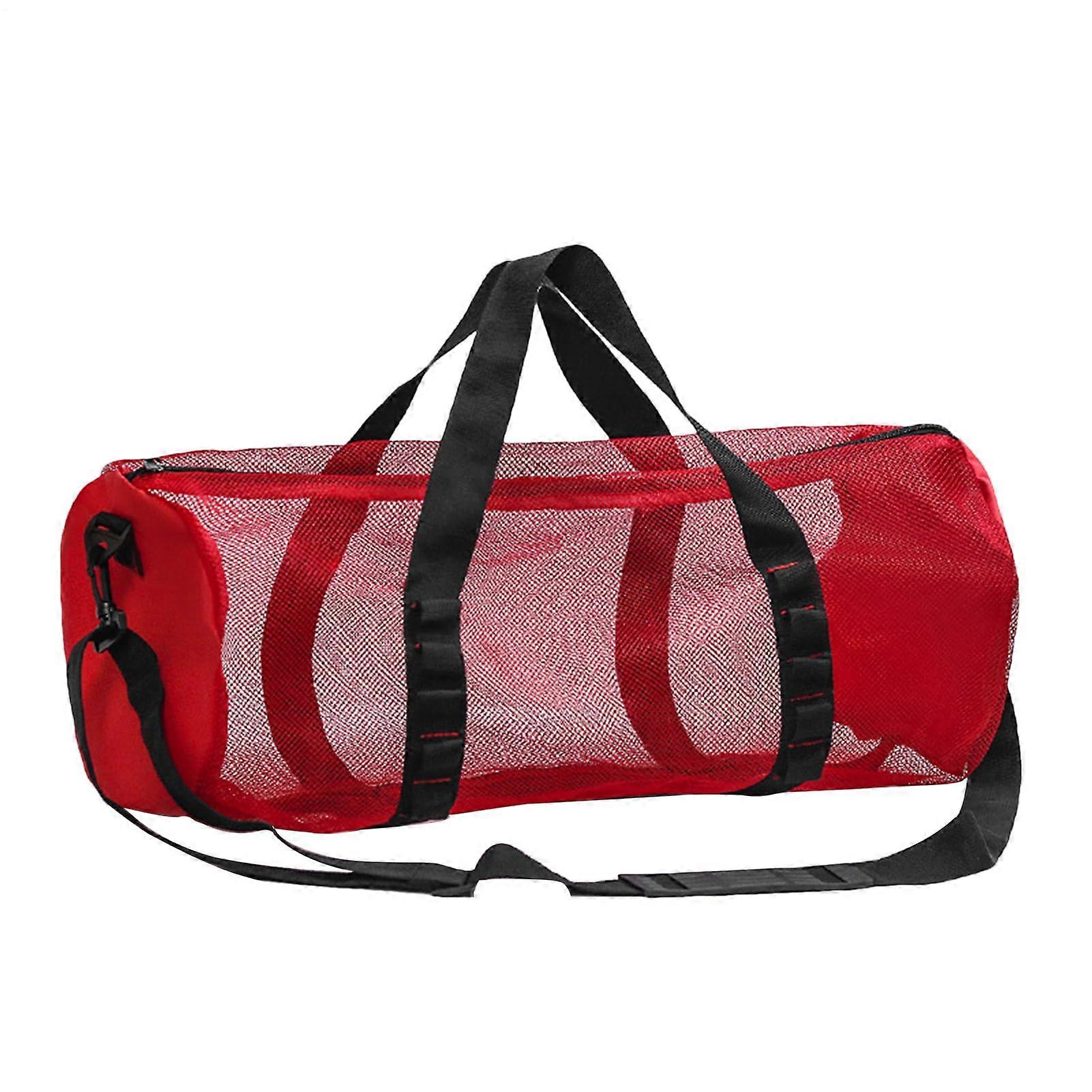 Sport bag – Duffle made of mesh, foldable for beach, swimming, durable design Red