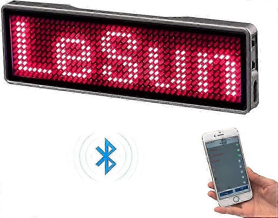 Badge numérique LED Bluetooth rechargeable, mini écran