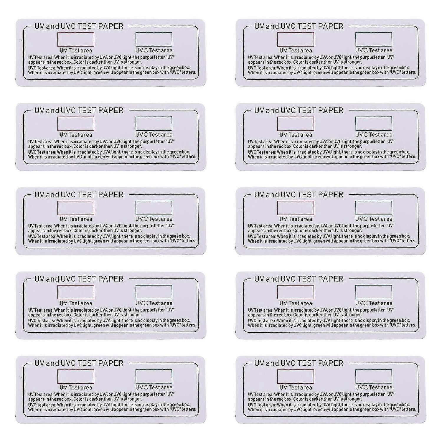 10 Pcs Test Strips Light Effects Tester for UVC Phone Cleaners Light Stick