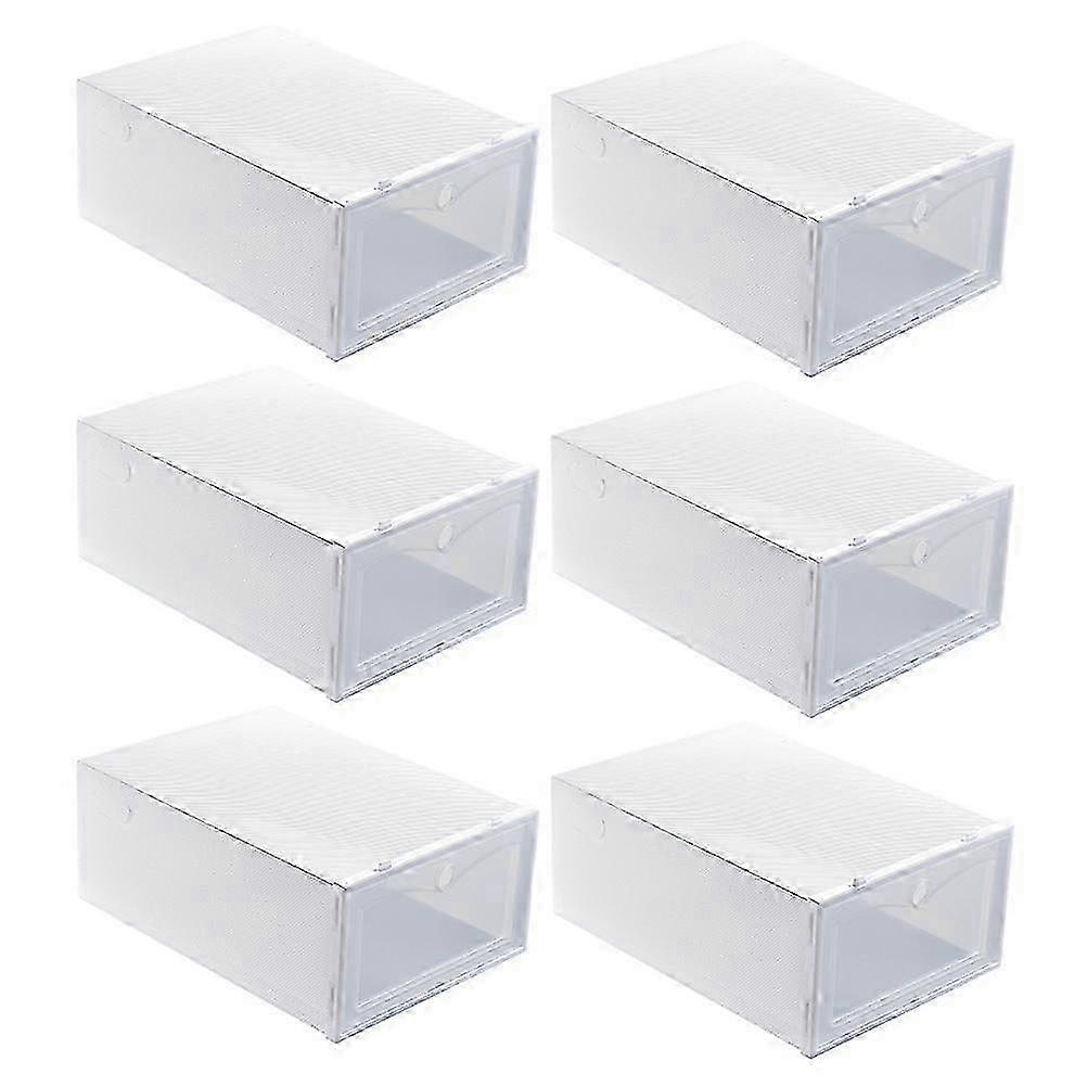 6 Pcs Stackable Shoe Organizers with Clear Front Opening Design for Storing Sneakers, Perfect for Keeping Footwear Neat and Tidy