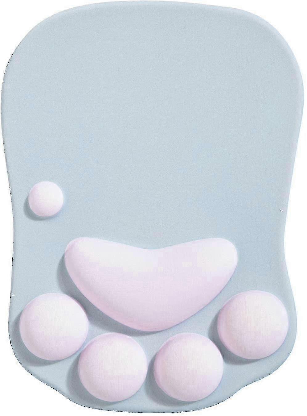 Ergonomic Mouse Pad with Wrist Rest, Cute Cat Design, Kawaii Style Mouse Pad in Grey Color, Ideal for Long Hours of Computer Use (1 Piece)