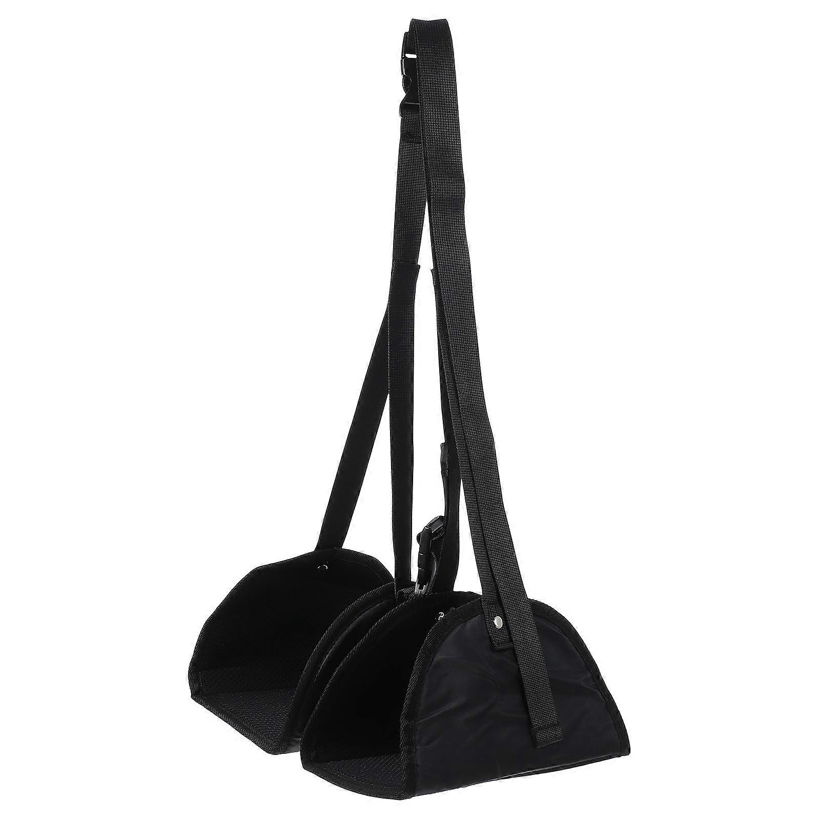 It sounds like you're describing a product listing or trying to create a product title for a **portable travel footrest** or **foot hammock**. Here's