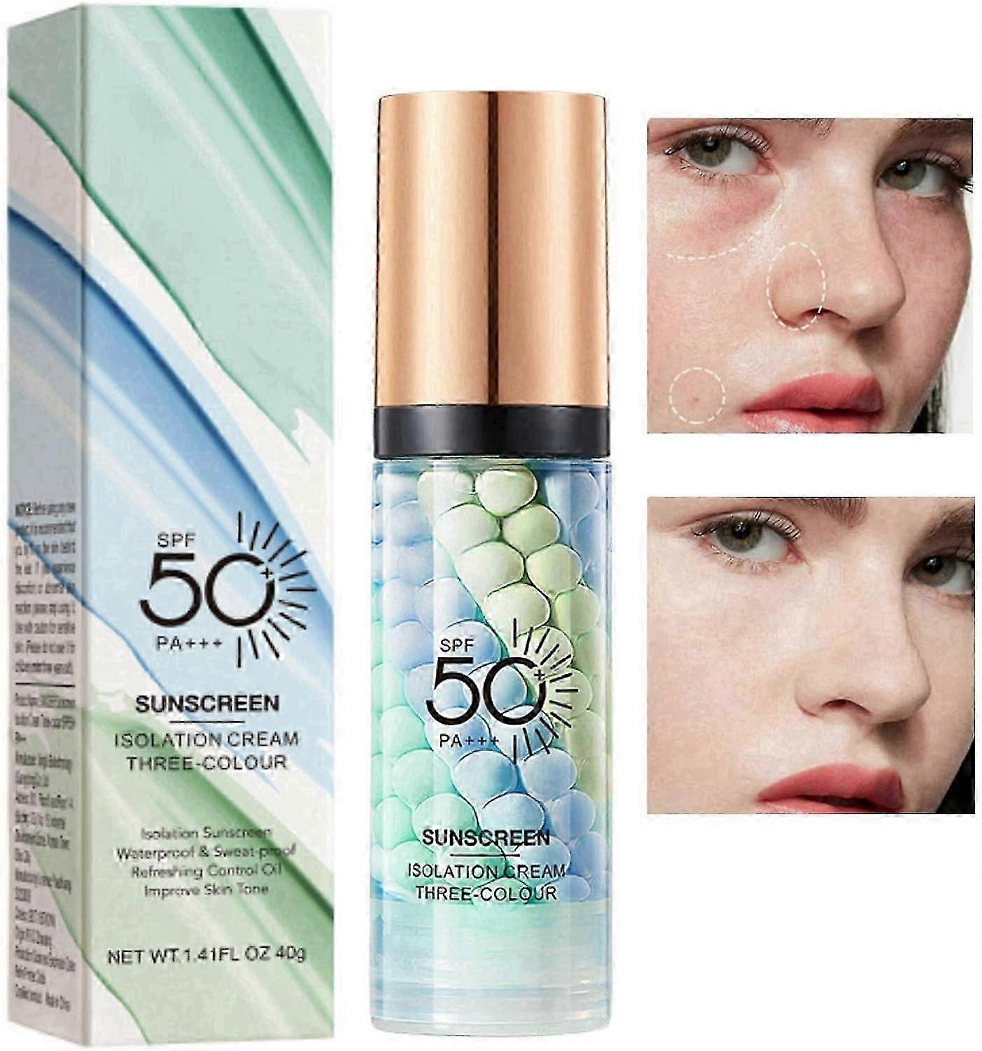 Eenstaps kleurcorrector, kleurcorrector gezichtsprimer met SPF 50+, kleurcorrigerende primer make-up poriënconcealerprimer olieregulerende hydratatie