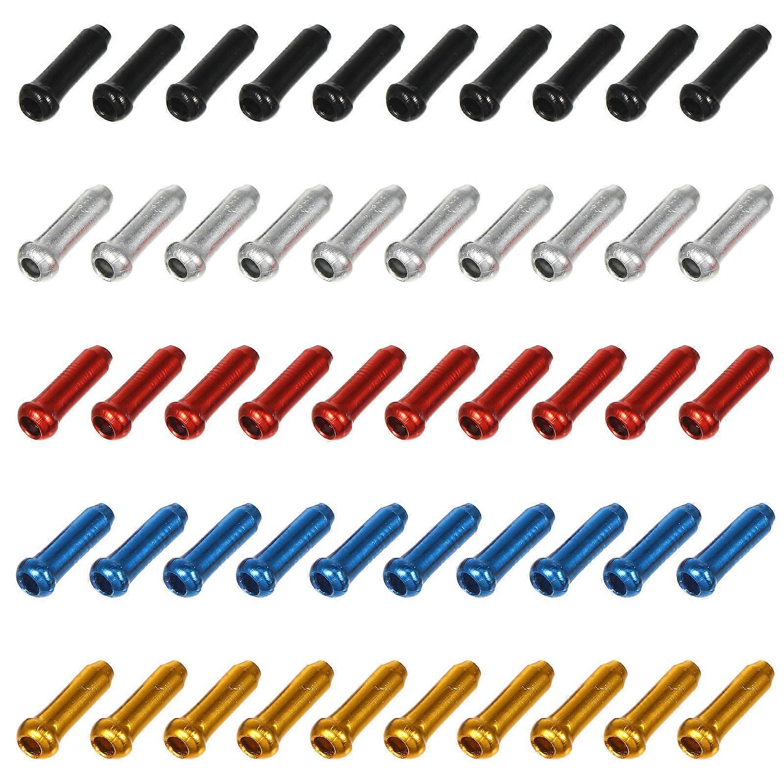Bicycle Enthusiasts Bike Cable End Crimps Small Size Assorted Color 50Pcs