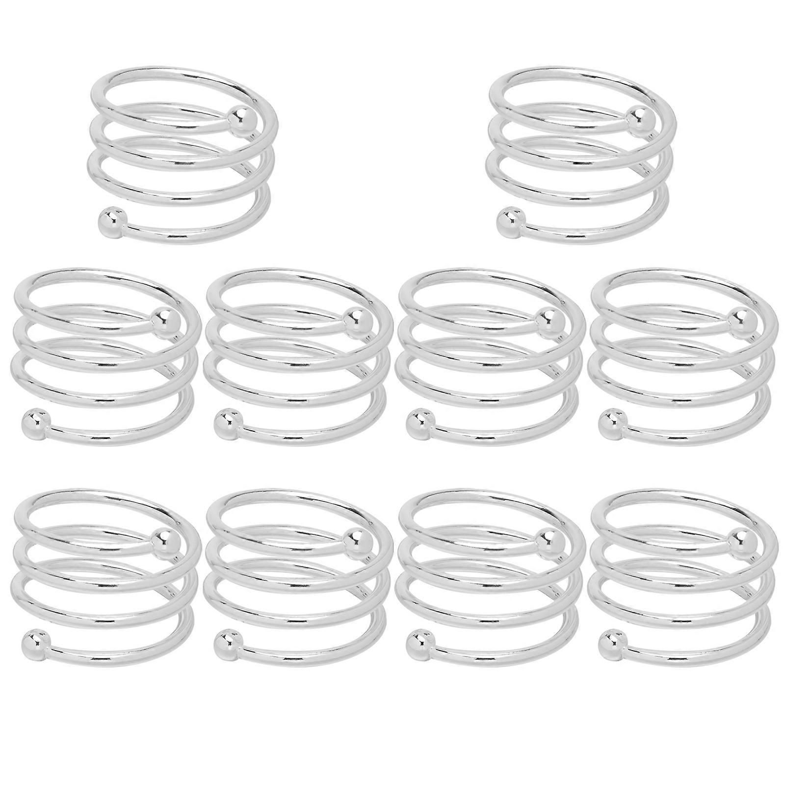 Banquet Napkin Rings Metal Serviette Buckle Round Shape For Prom Birthdays Celebrations Construction 10Pack