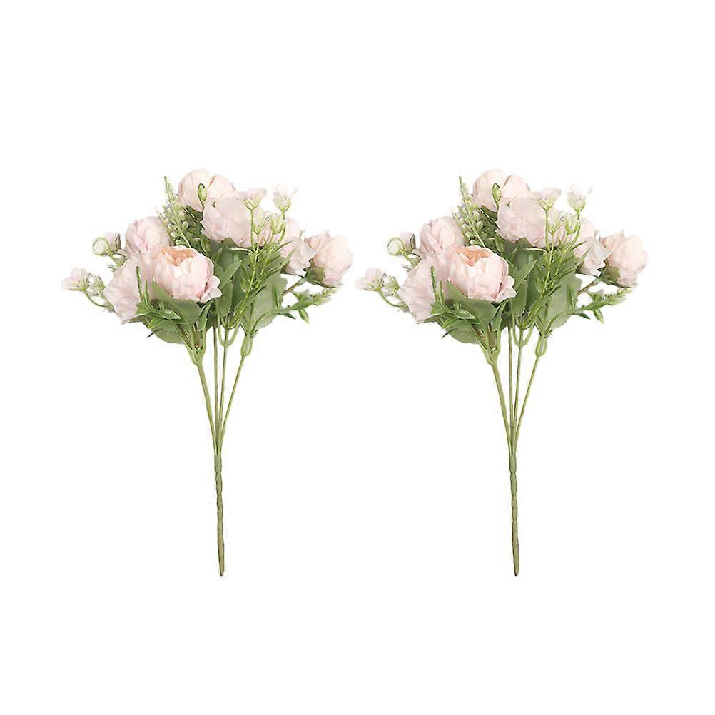 Flower Arrangement Artificial Peony Bouquet Home Wedding Pink 30cm 2Pcs