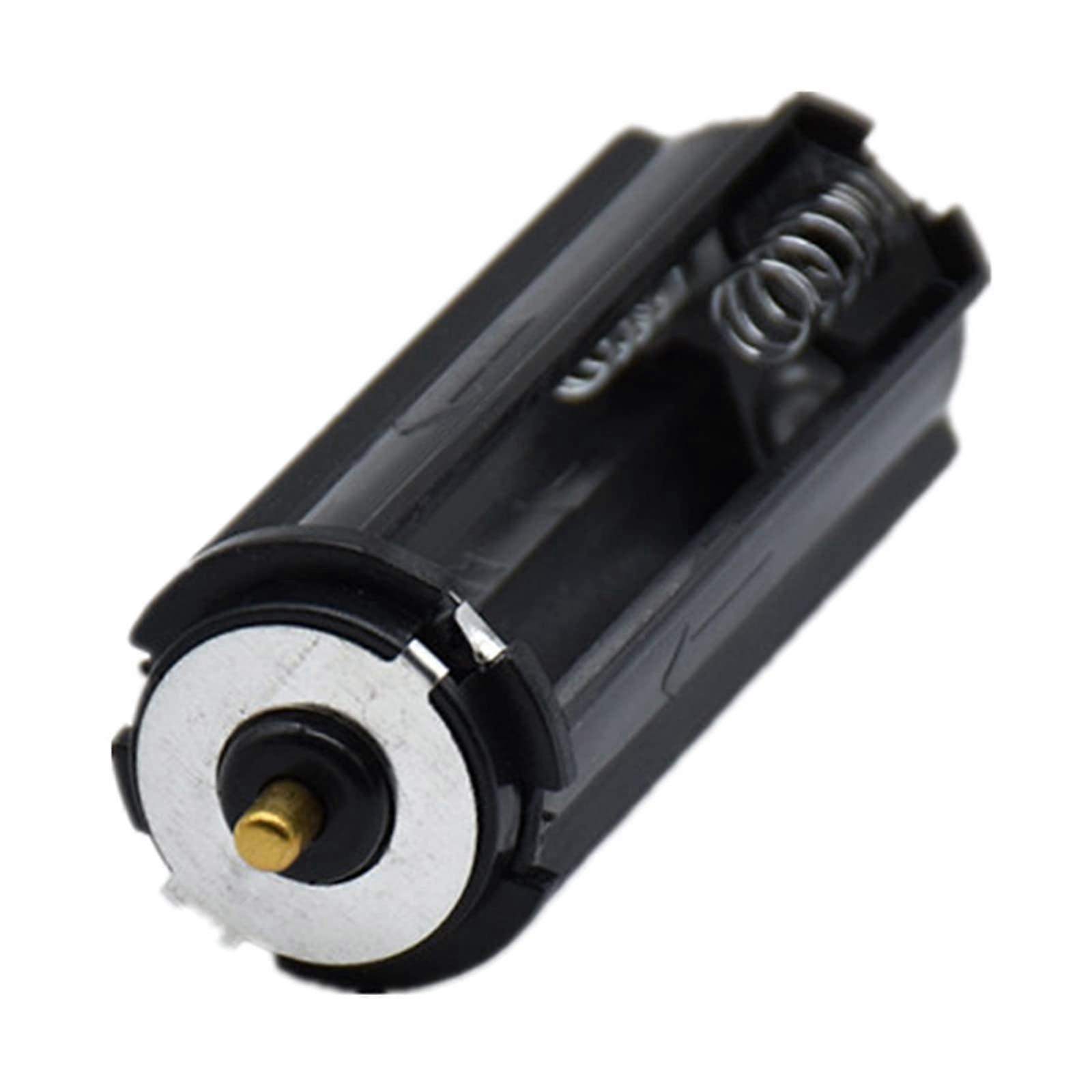Cylindrical Battery Holder for 2x AA Battery Converter Box, Black Toy Flashlight Lamp Adapter, Compatible with Various Cases