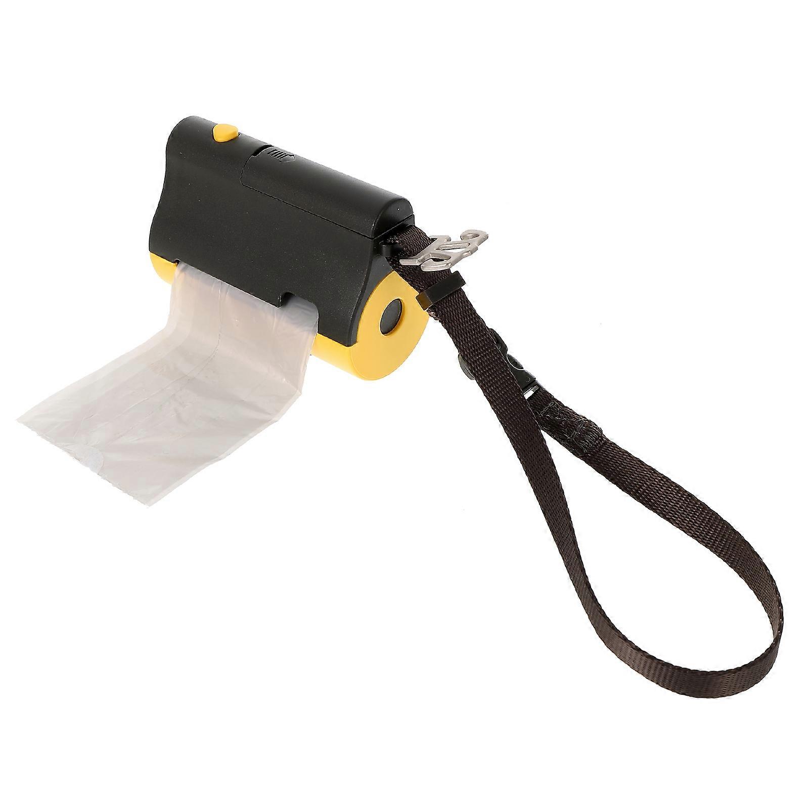 Dog Waste Bags Holder Bag Dispenser with LED Flashlight for Pet Owners Outdoor Walks 9x6.5x4cm Rectangular 1Set