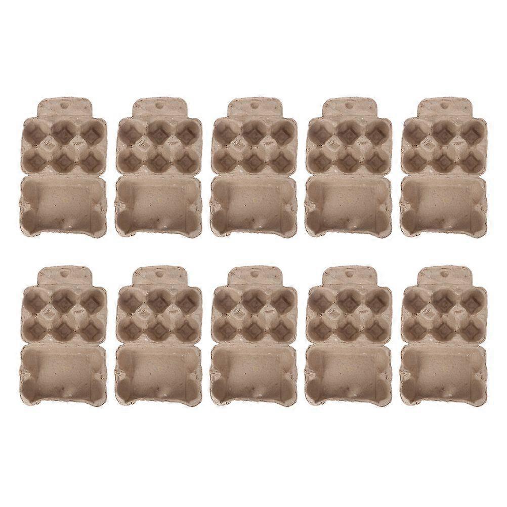 10pcs 6 Cups Paper Egg Tray Egg Dispenser Egg Storage Container for Fridge