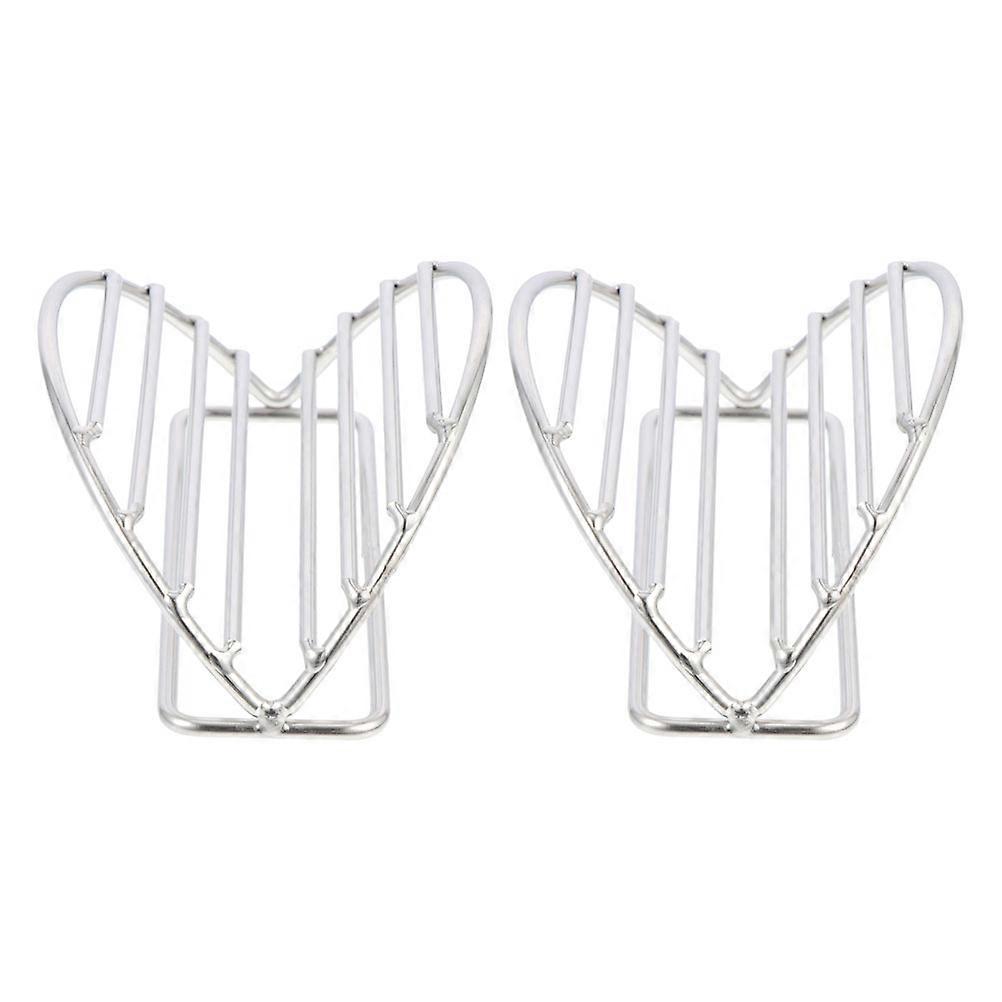 Stainless Steel Taco Holder Home Use Compact Design Silver 12.00X7.60X5.30CM Food Holding 2Pcs