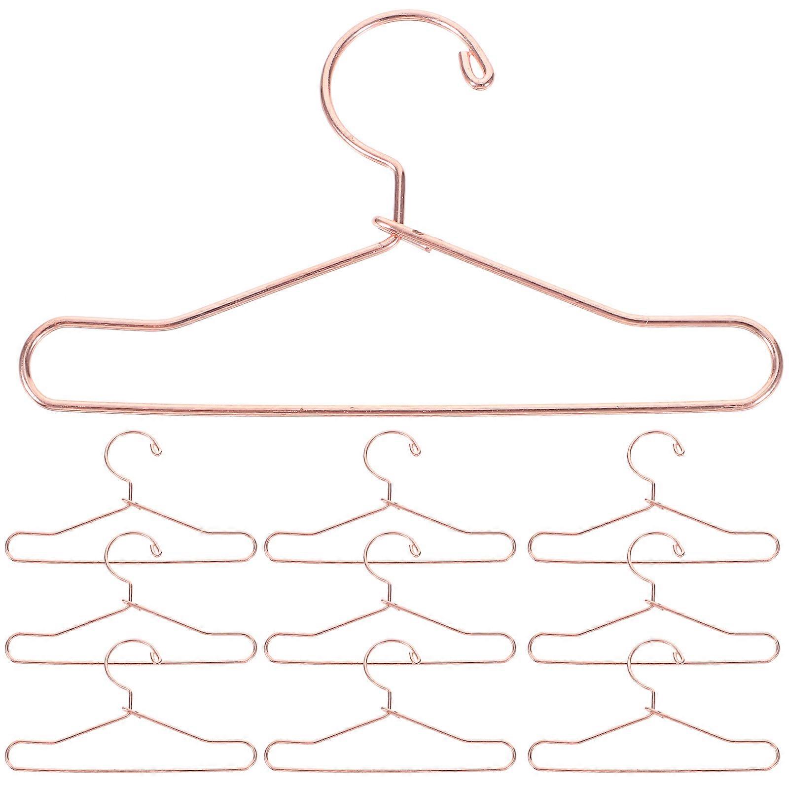 ローズゴールドミニハンガーメタルドールハンガー整理ドールクローゼット飾るドールルーム10個