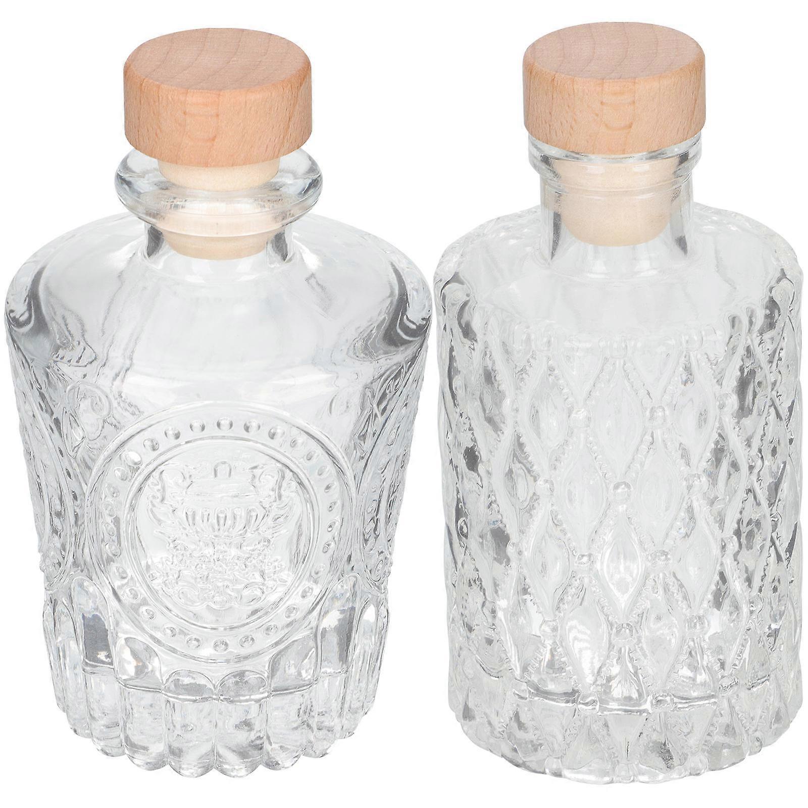 Airtight Glass Flask Bottles Reusable Sealed Mini Wine Holders Transparent Craft Jars for Liquor, Beer, and DIY Drinks