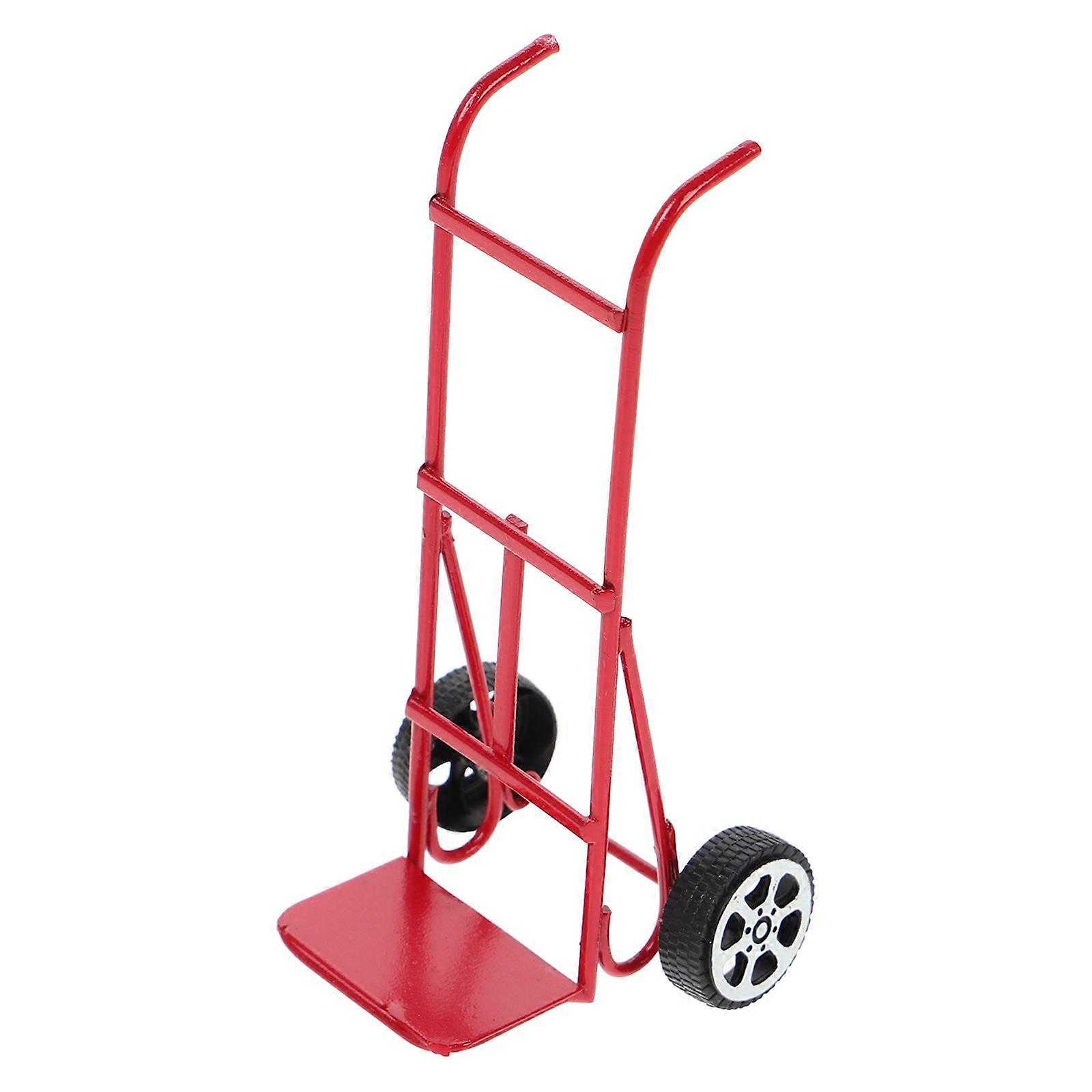 Miniature Dolly Cart Miniature Metal Push Cart For Climbing Model Car Decoration .00X5.00X4.50CM Push and Pull Functionality 1Pack
