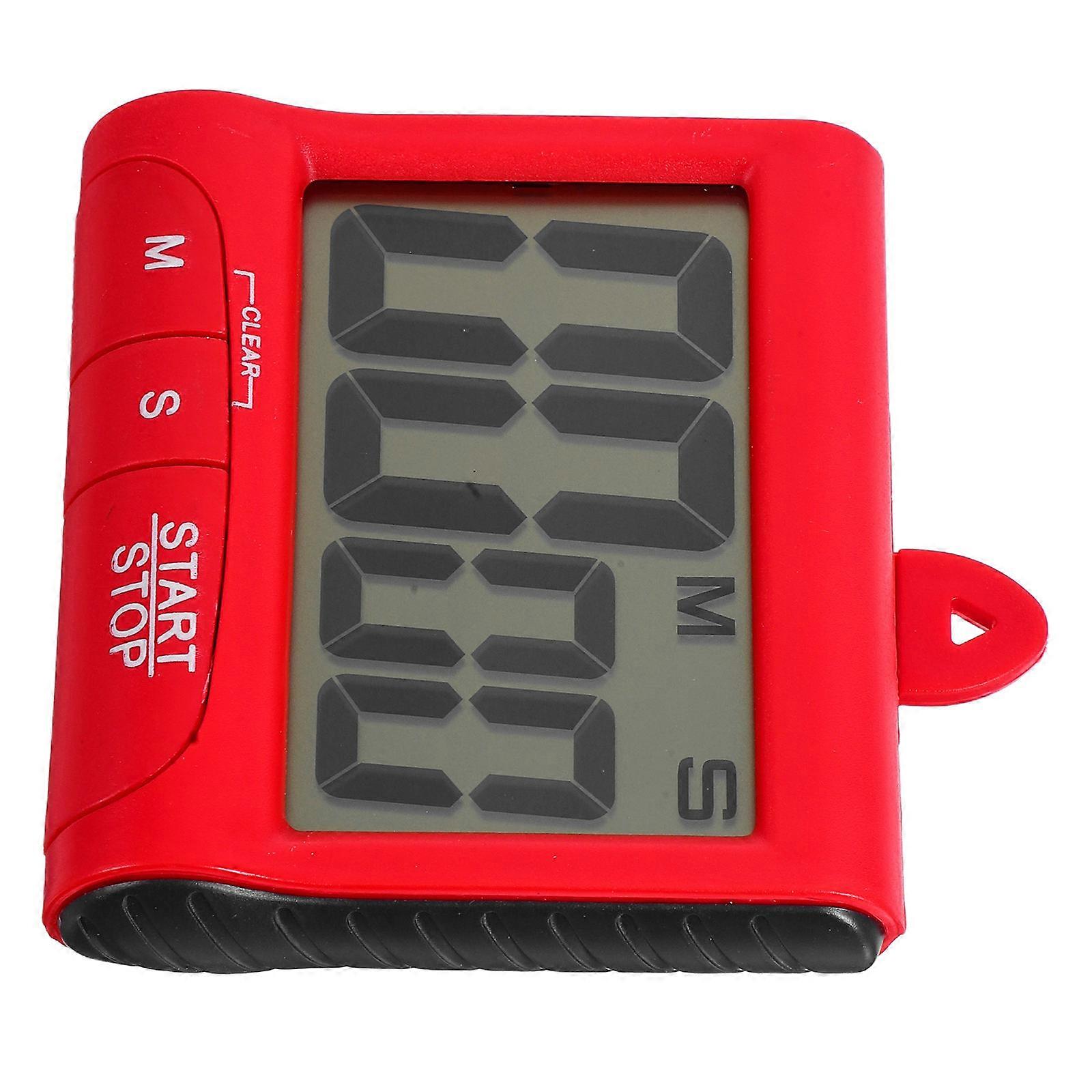 Countdown Digital Kitchen Timer with Large LCD Display for Timed Games Red 1Pcs
