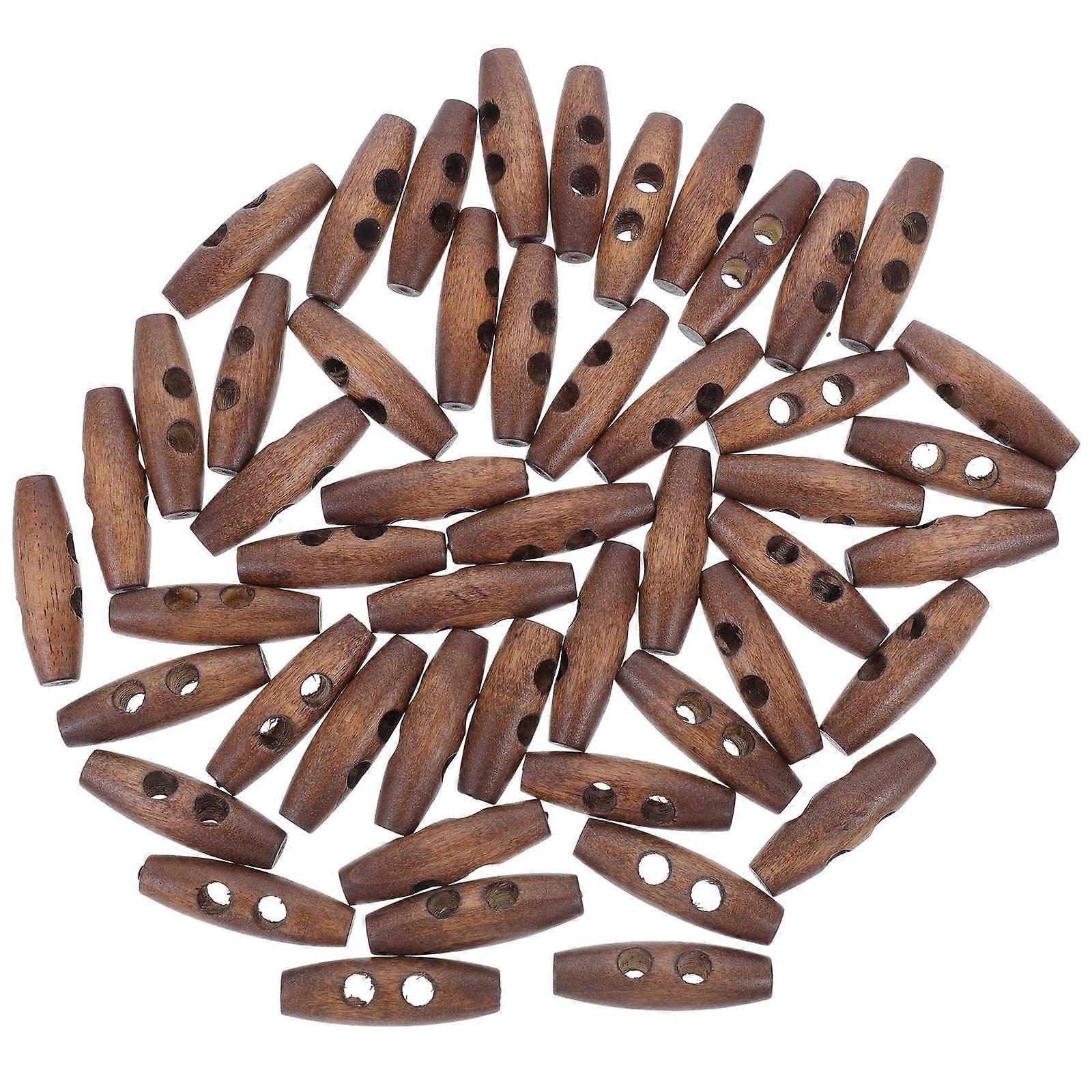 Wood Sewing Buttons Clothing Buttons Wood Buttons Wooden Labels Tags Craft Projects Artists Light Coffee 50Pcs
