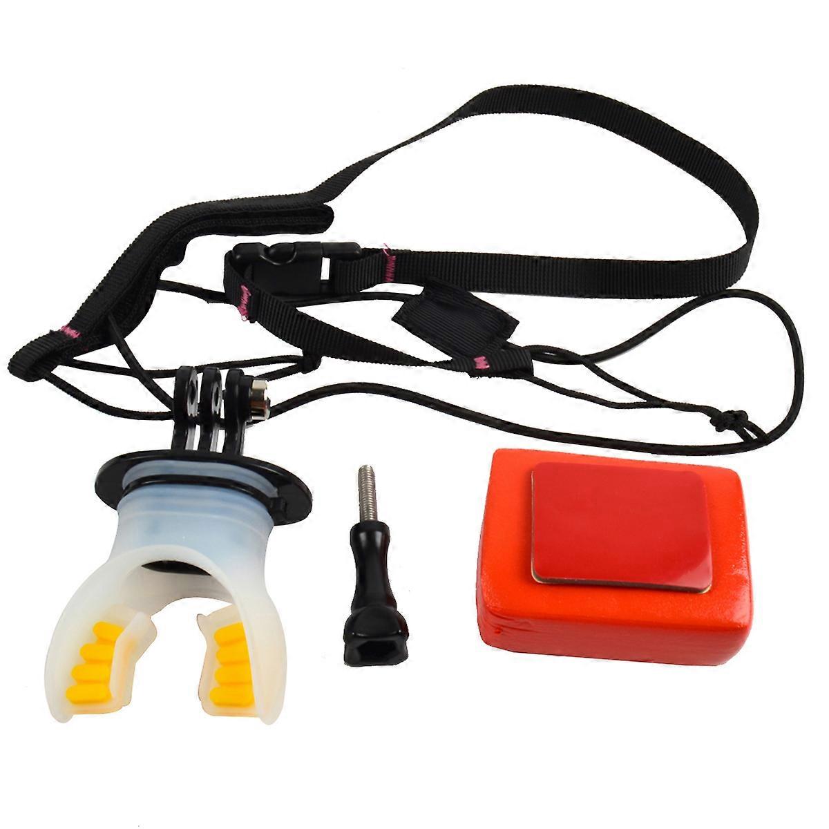 Surfing Diving Underwater Silicone Mouth Bite Mount Mount Set With Buoyancy And Neck Lanyard For 5 Session/ 4/3+ 3/2/1 Sj4000 Sj6000 Sj7000 Action