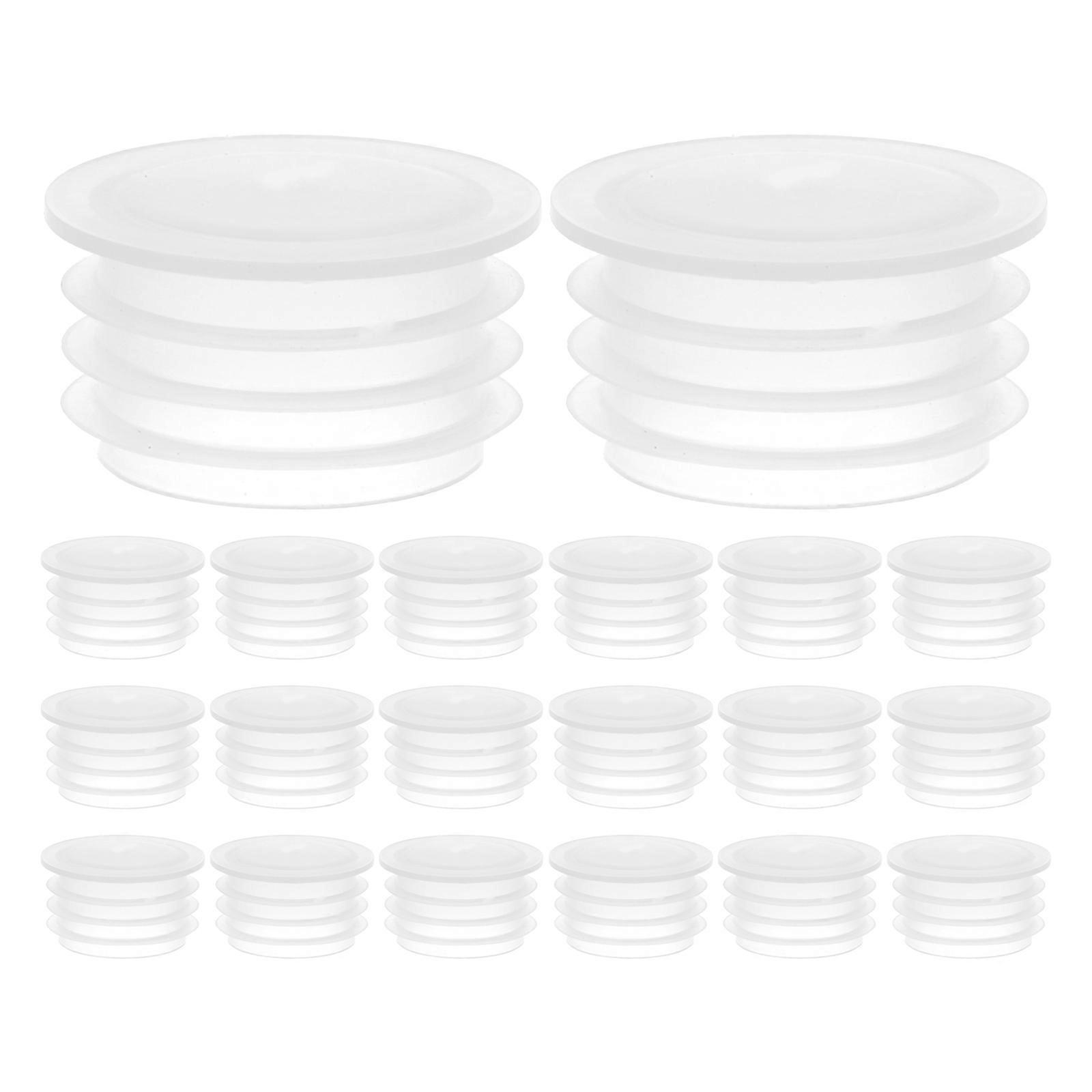 Water Bottle Lid Seal Plastic Jar Caps Threaded Style Flat Top With Three Rings For Personal Use 100Pcs