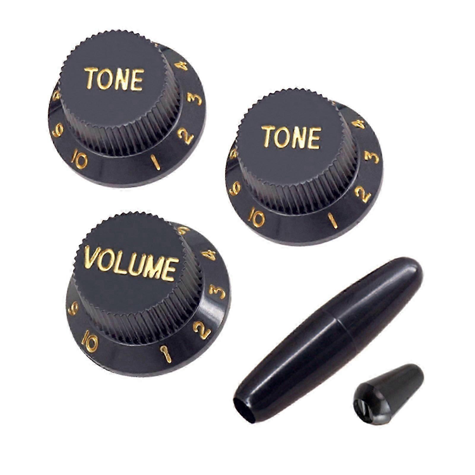 1 Set Guitar Control Knobs Volumes Control Knobs Top Hat Plastic Texture Suitable for Electric Guitar Volumes and Tone